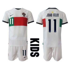 Portugalia Joao Felix #11 Koszulka Wyjazdowych Dziecięca MŚ 2022 Krótki Rękaw (+ Krótkie spodenki)